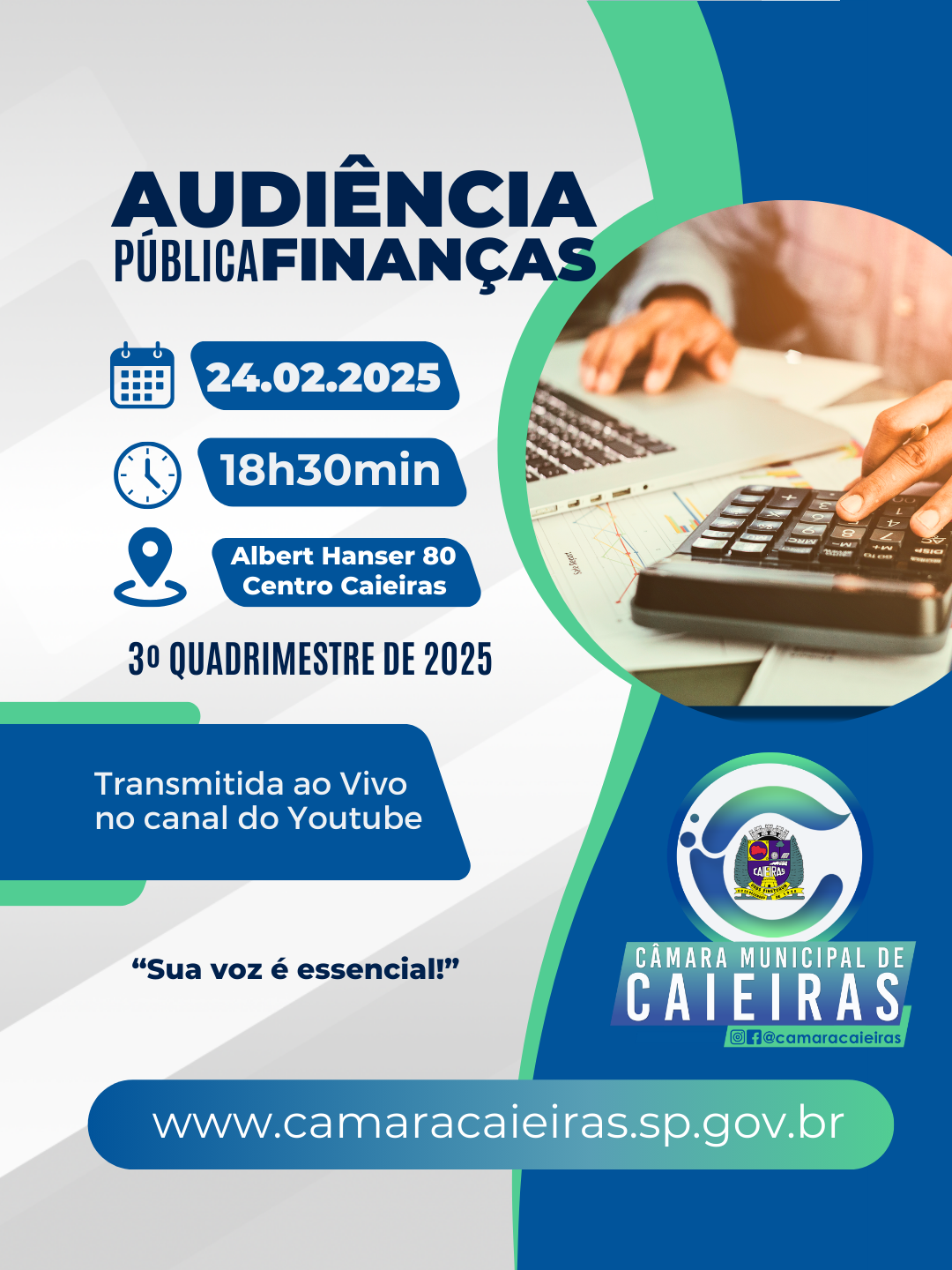 Notícia: Audiência Pública – Finanças | 3º Quadrimestre de 2025